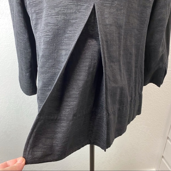 EILEEN FISHER Italian Fabric Ribbed Open Front Cropped Jacket - Picture 9 of 14